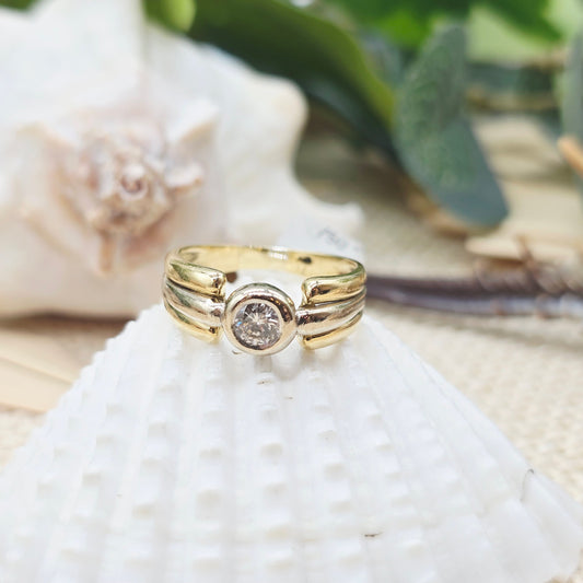 Ring Gold BC 750 18kt 1 Brillant ca. 0,24ct Gr: 55
