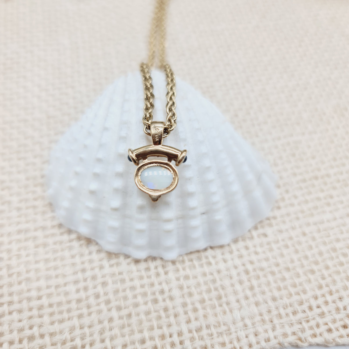 Collier Gold 333 8kt Granat Opal Safire Länge 46cm