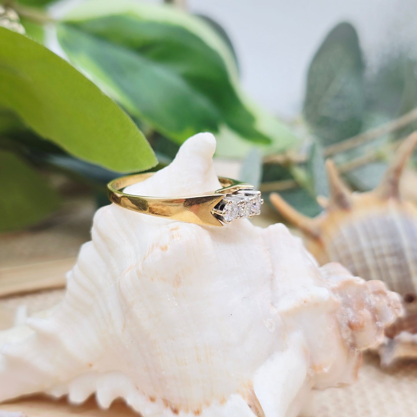 Ring Gold 750 18kt 3 Brillanten Gr: 60