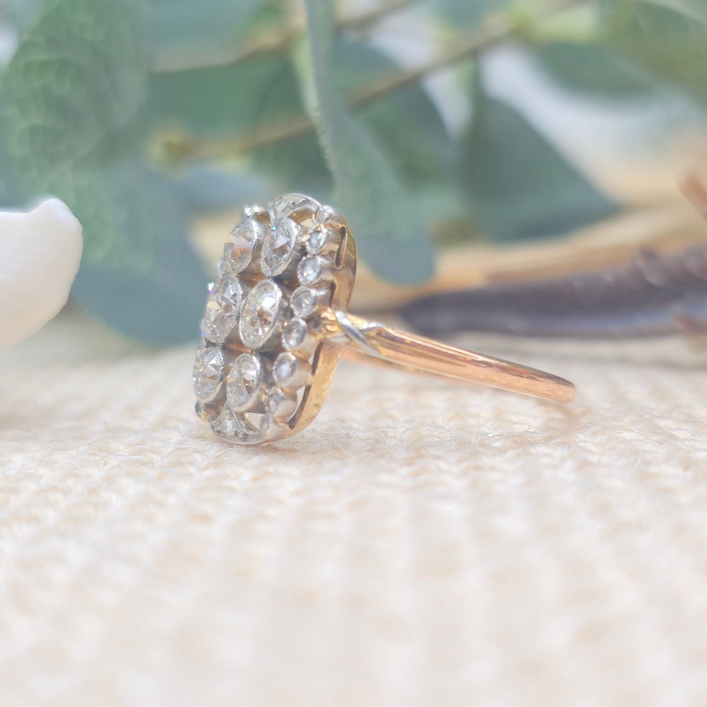 Ring Antike Brillant altschliff 585 14 KT Gold Gr. 60