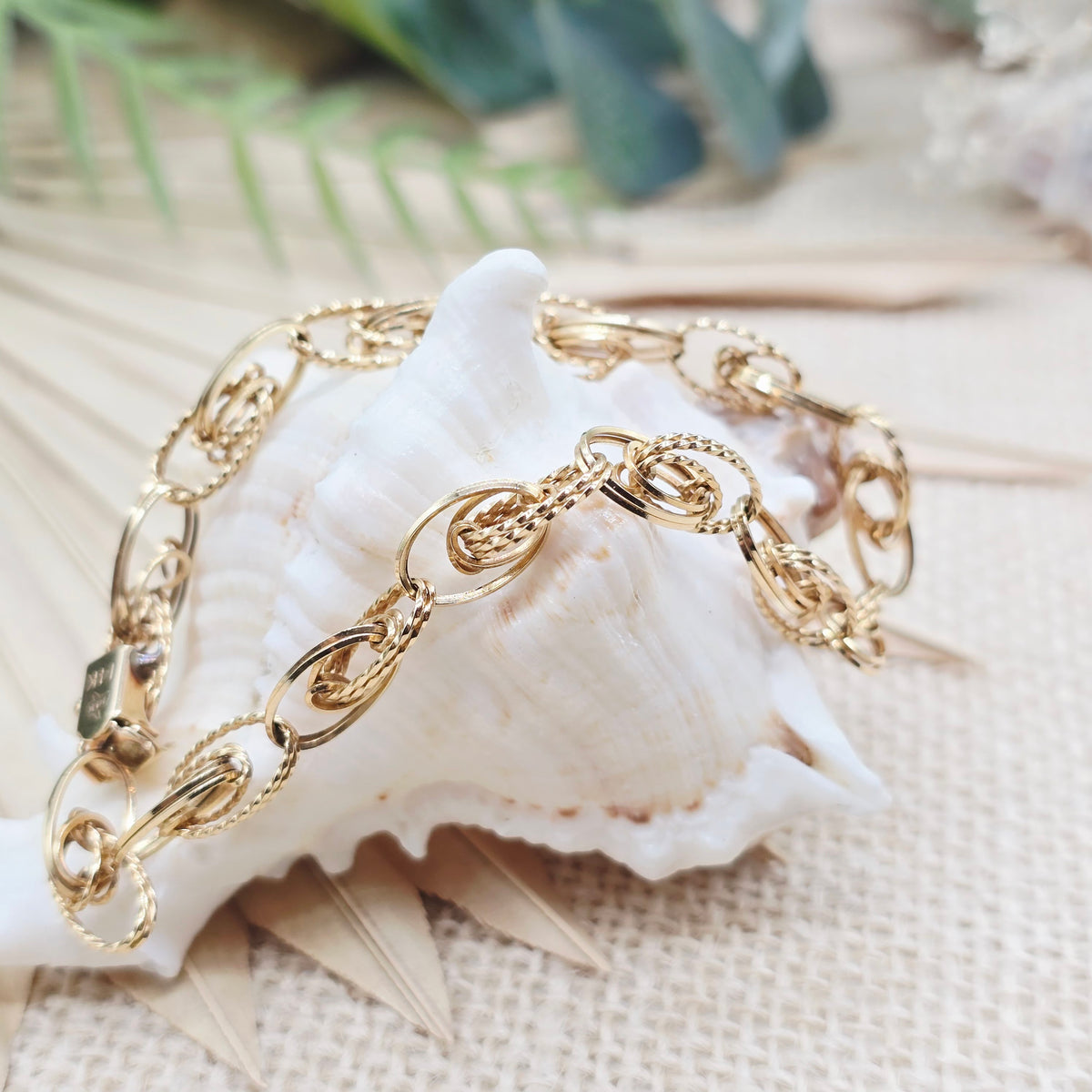 Armband 585 14kt Gold Oval 20cm 7mm 8,62g
