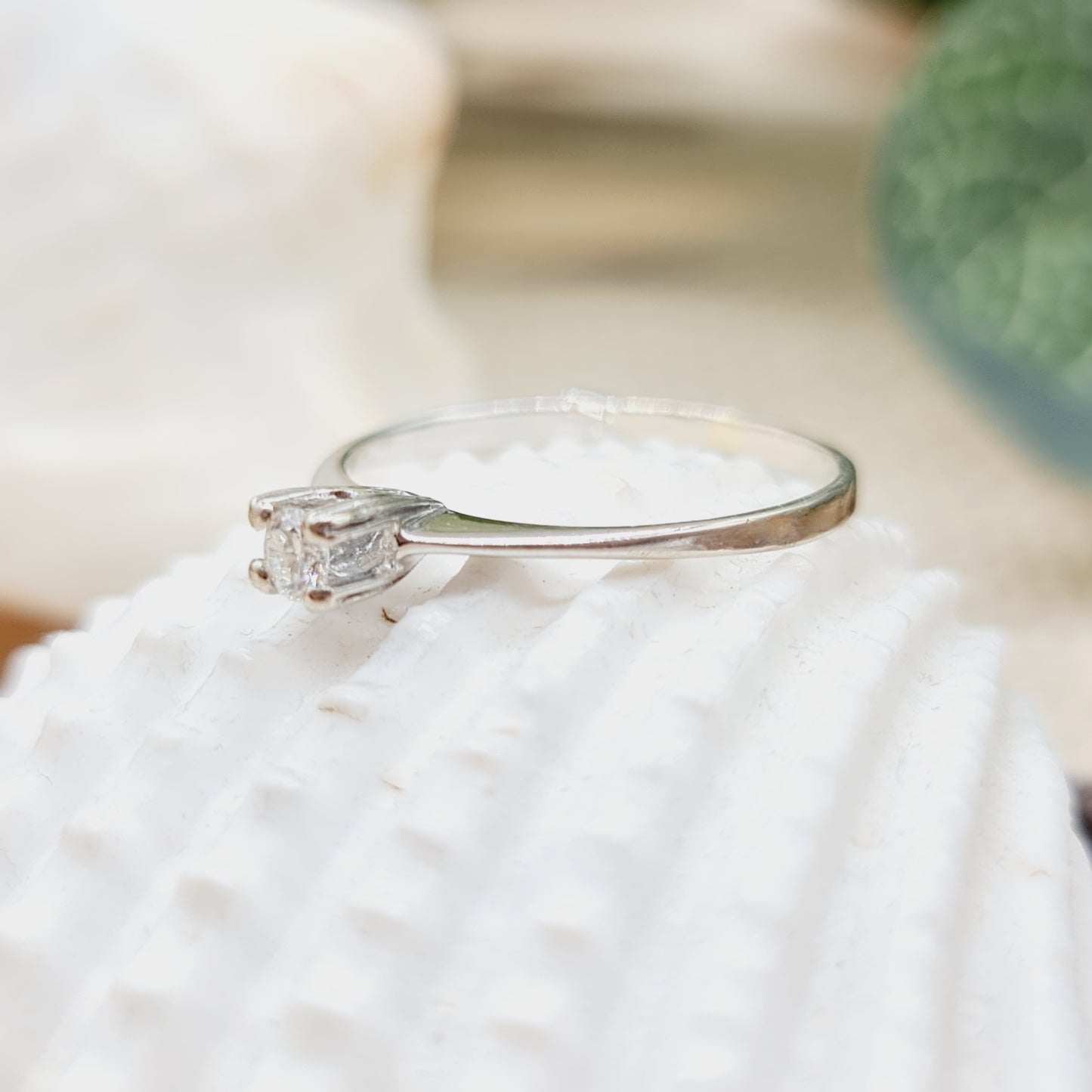 Ring 1 Brillant 0,17ct P W 585 14KT Weißgold Gr: 53