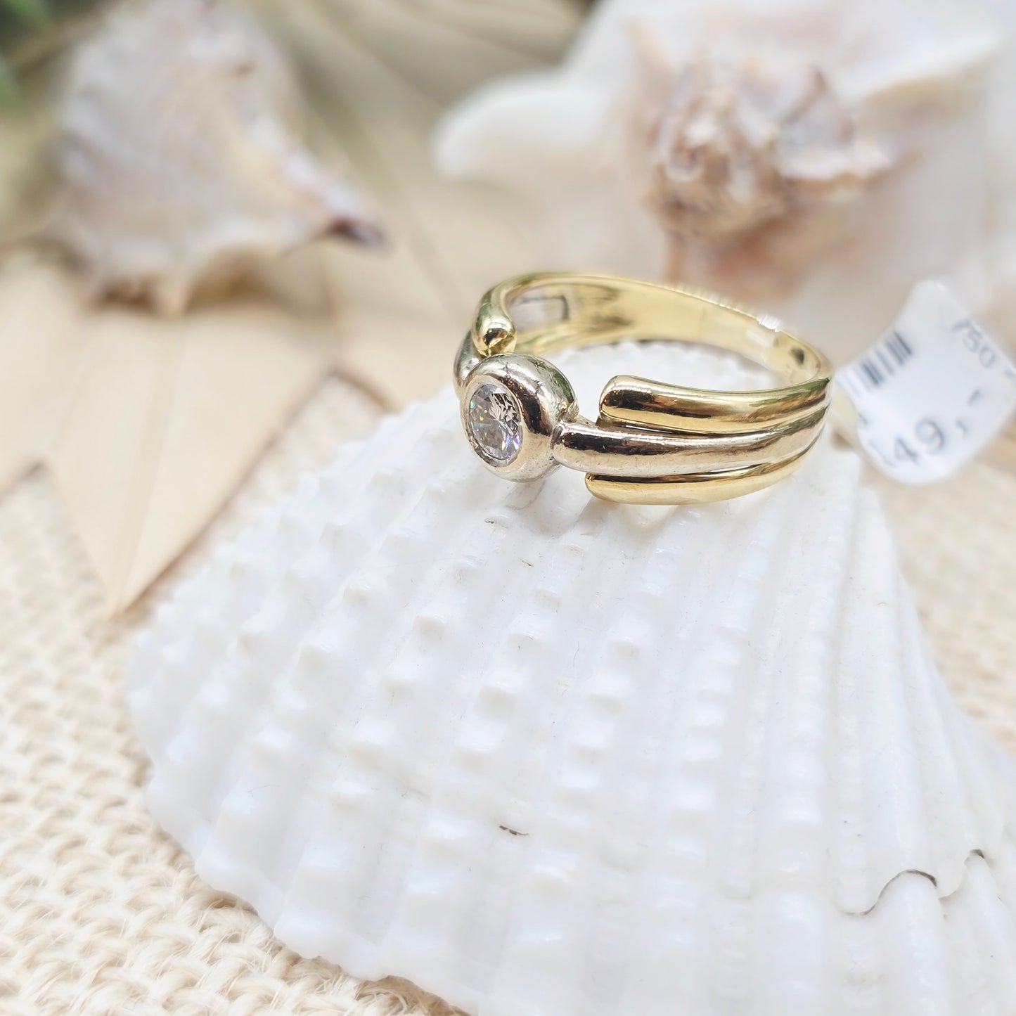 Ring Gold BC 750 18kt 1 Brillant ca. 0,24ct Gr: 55