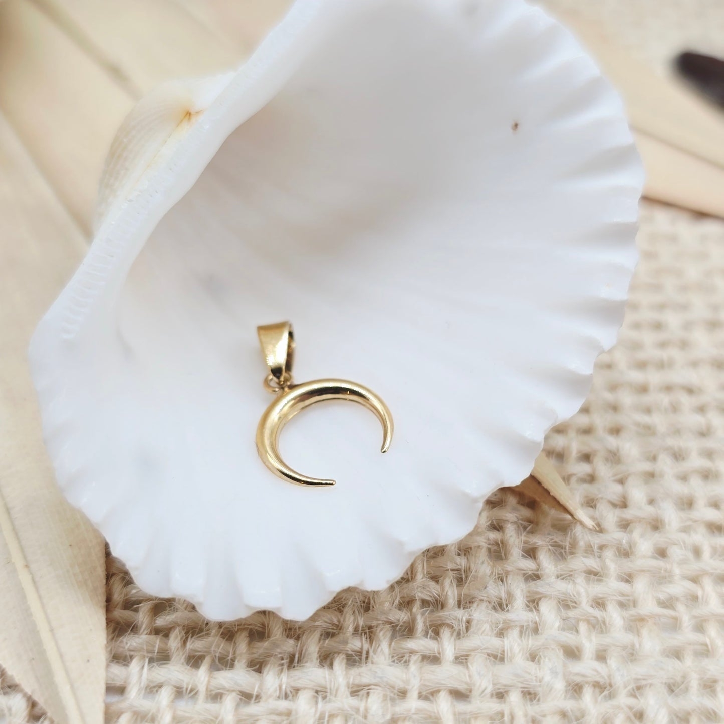 Anhänger Gold 375 9kt Mond Gr: 15*9mm