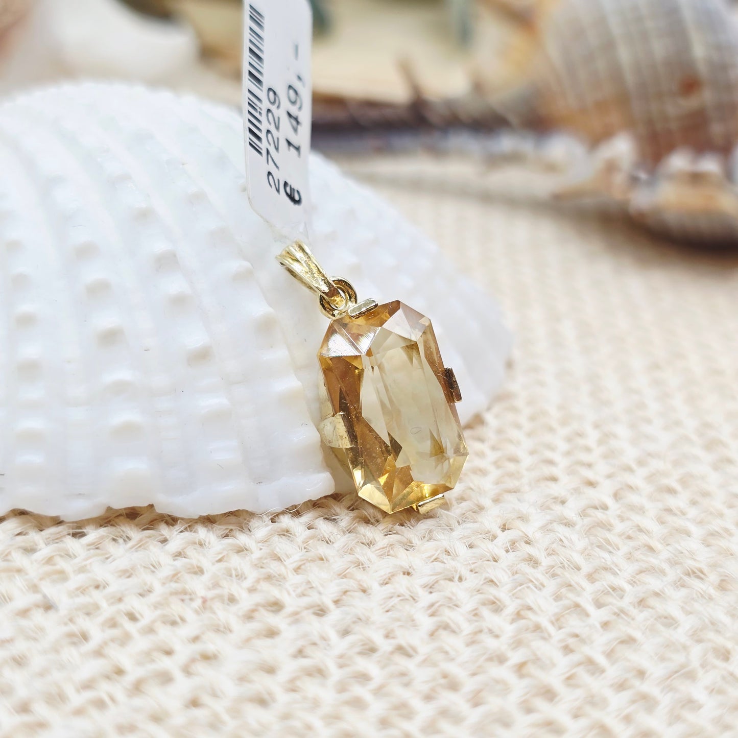 Anhänger Gold 333 8kt Citrin Gr: 23*11mm