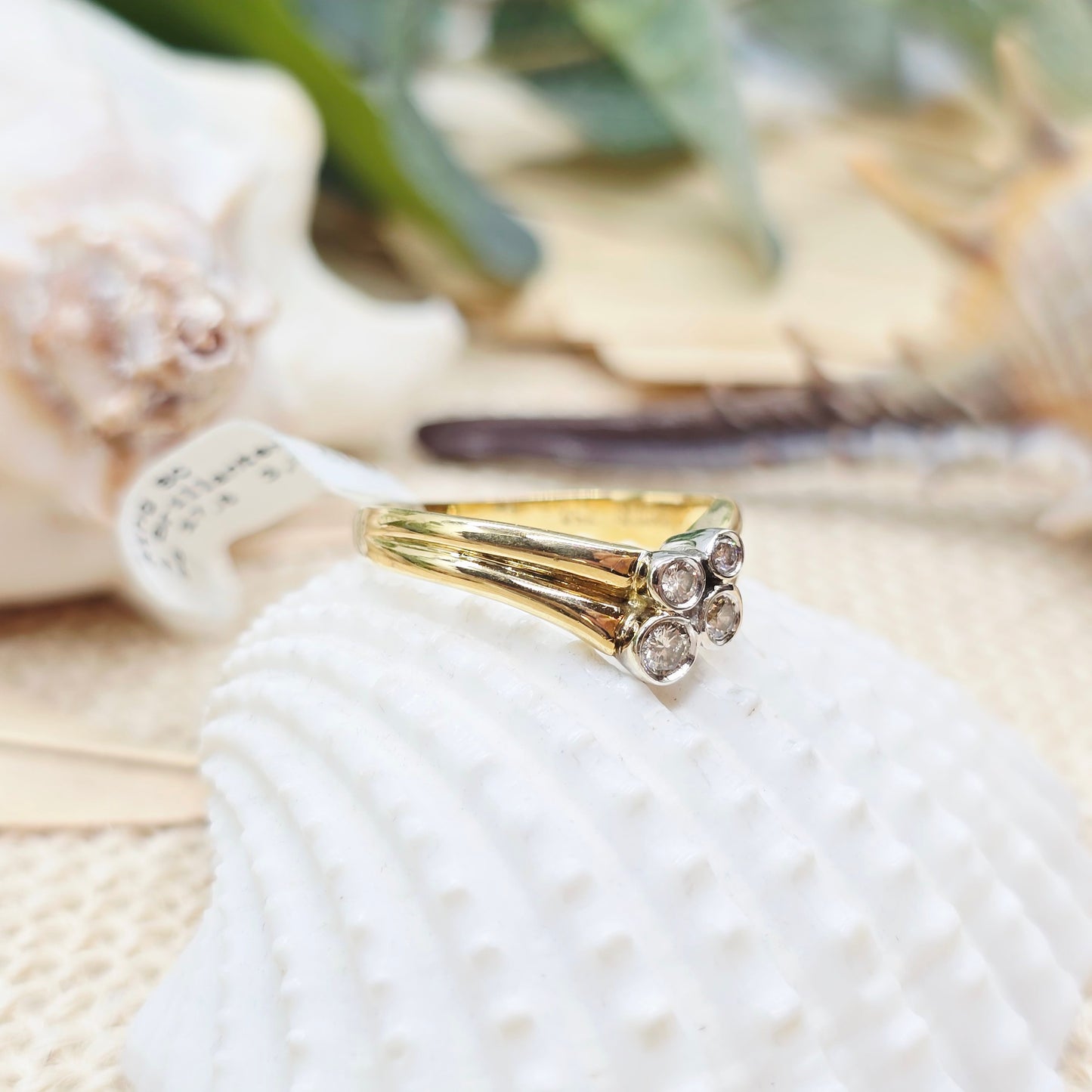Ring Gold BC 750 18kt 4 Brillanten Gr: 56
