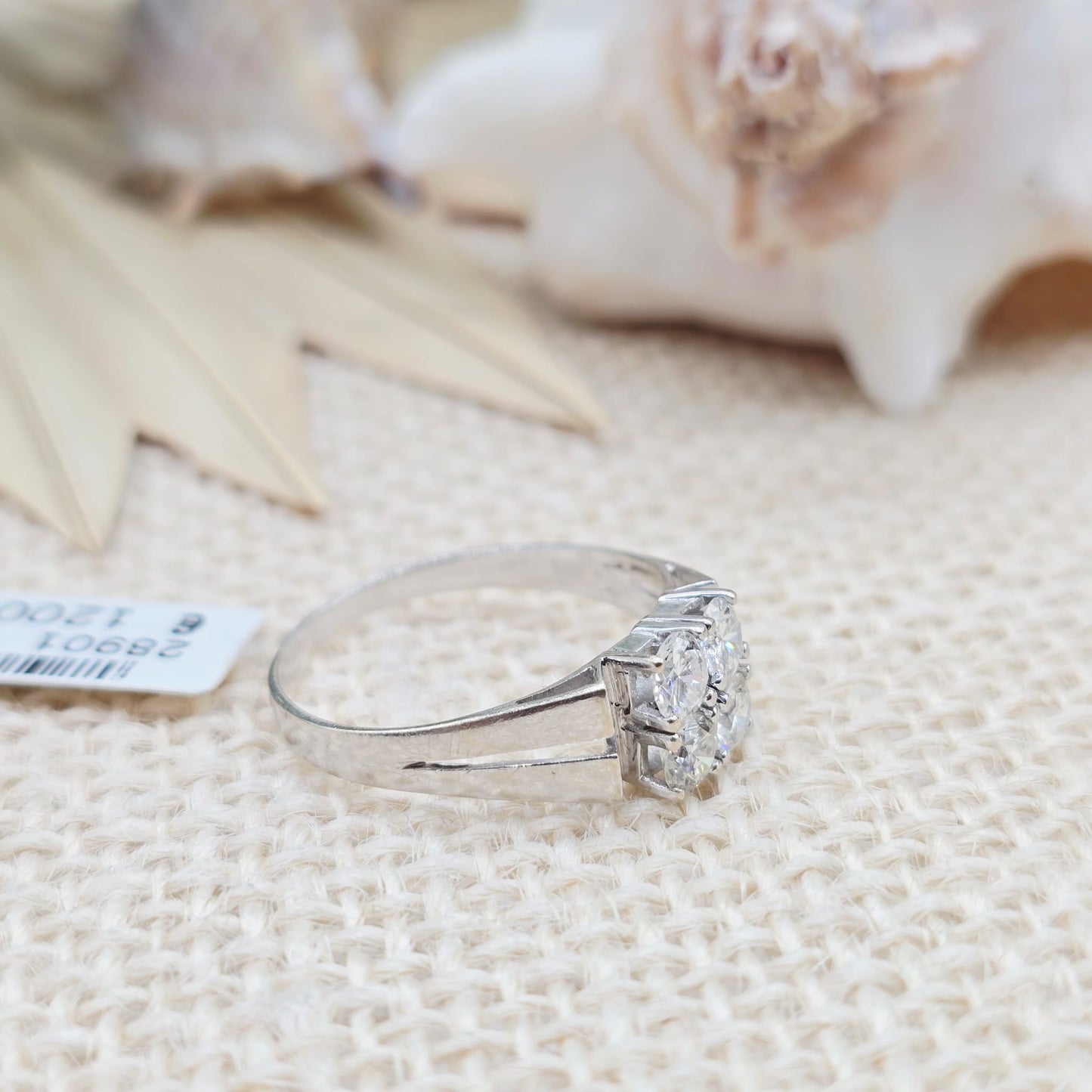Ring Brillanten 585 14 KT Weißold Gr. 62