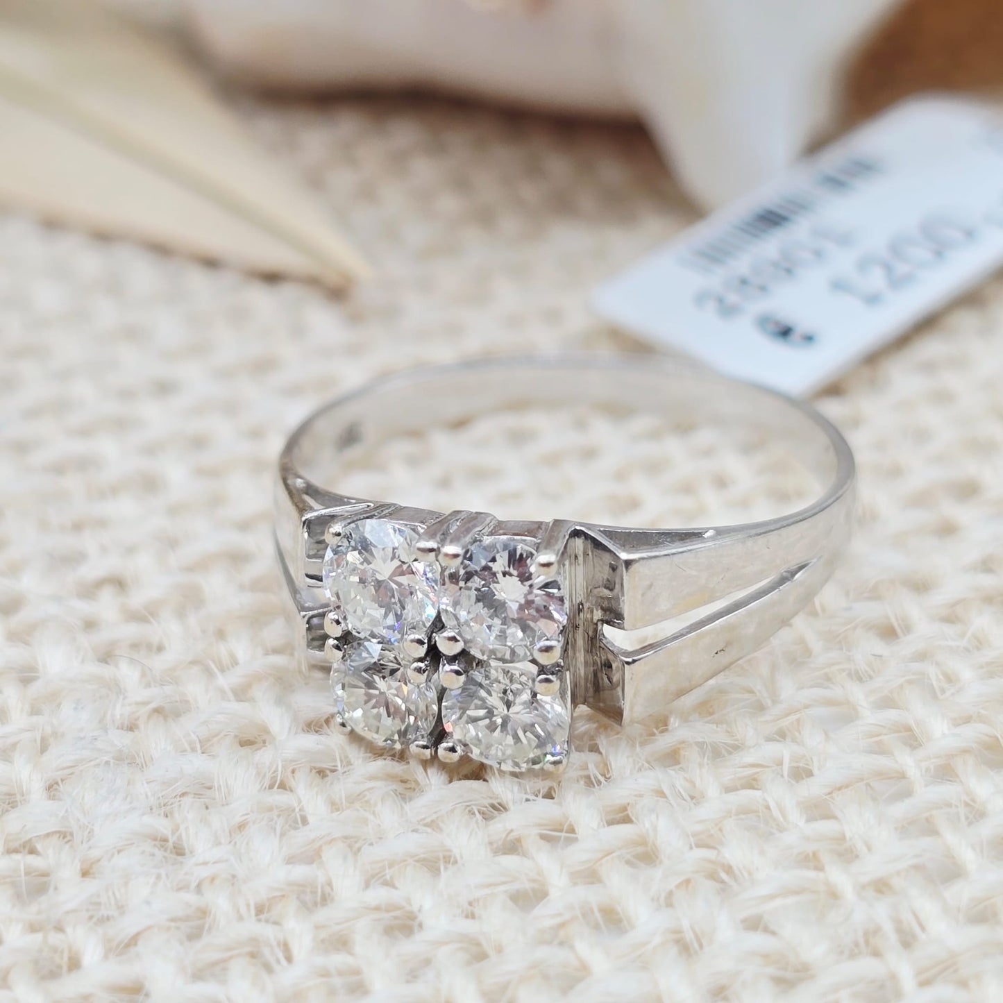 Ring Brillanten 585 14 KT Weißold Gr. 62