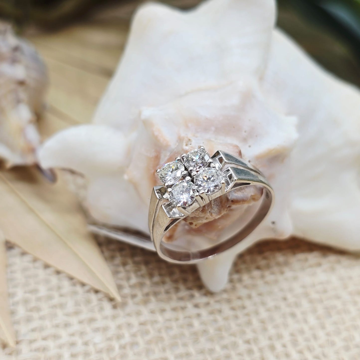 Ring Brillanten 585 14 KT Weißold Gr. 62