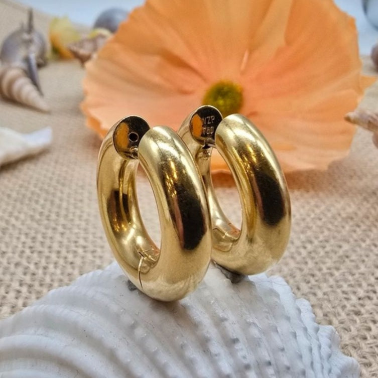 Ohrringe Creolen 750 18 KT Gelbgold