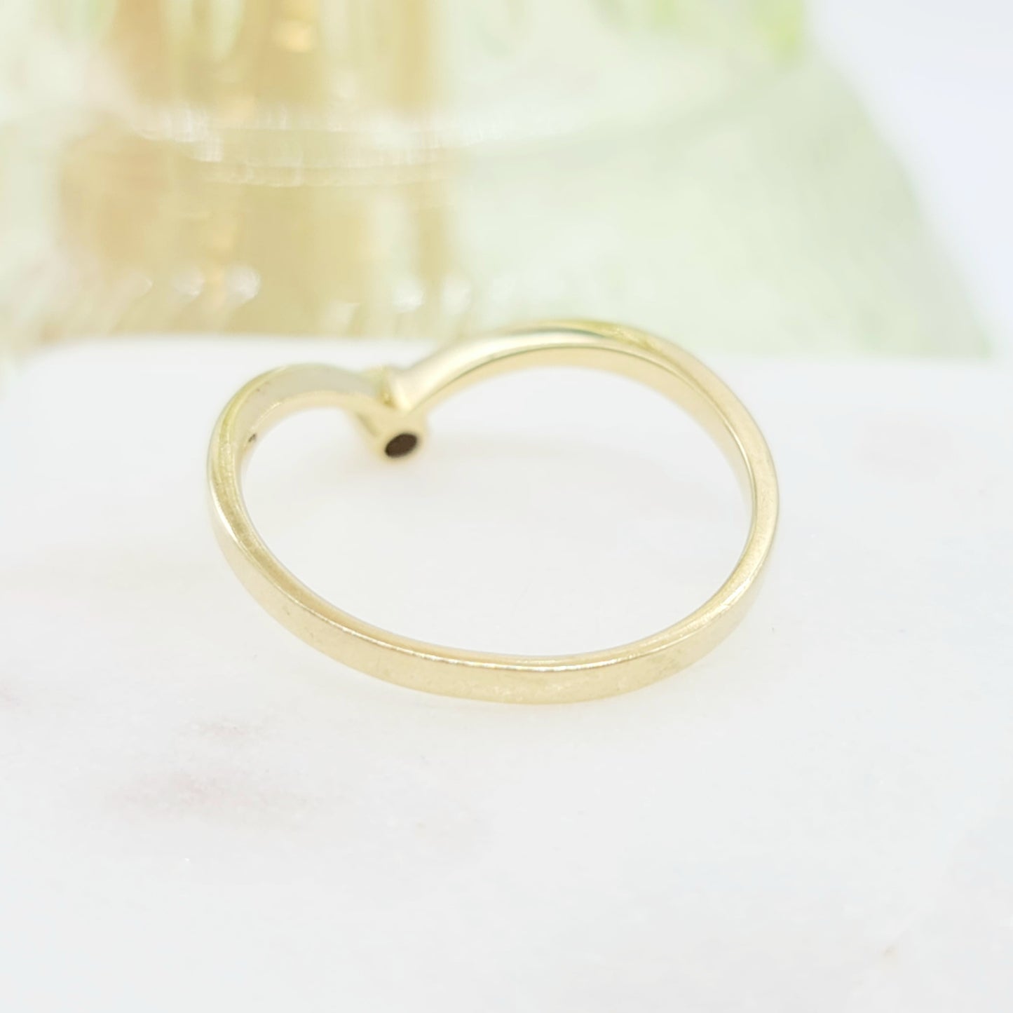 Chevron Ring mit Brillant aus 585 14 KT Gelbgold Gr. 55