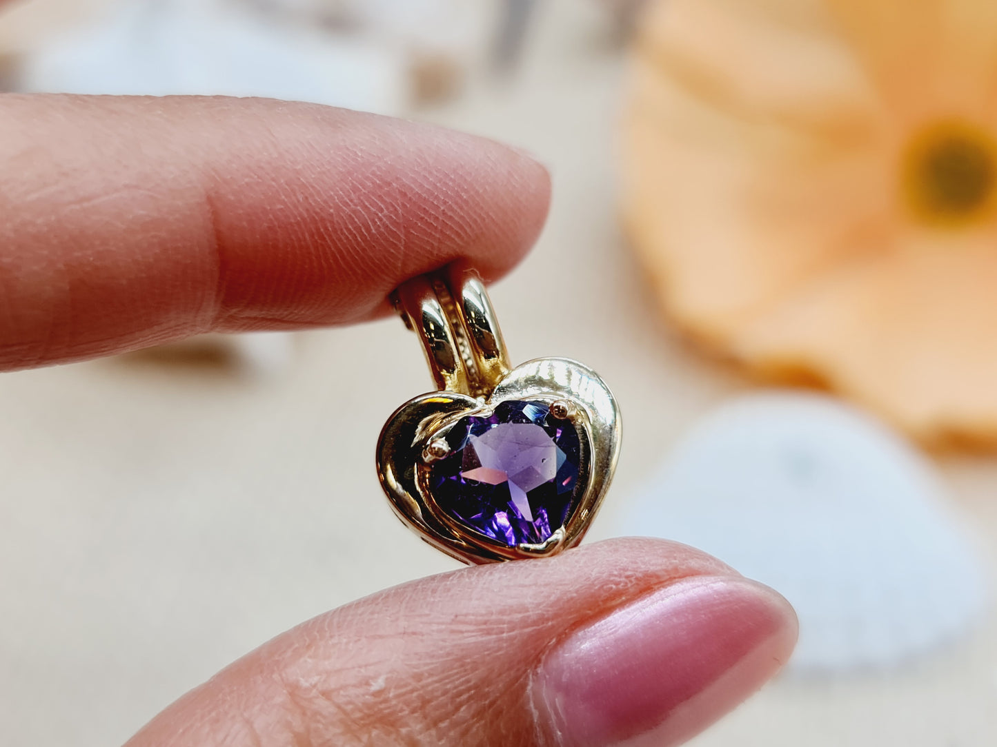 Anhänger Herz Amethyst 333 8KT Gold