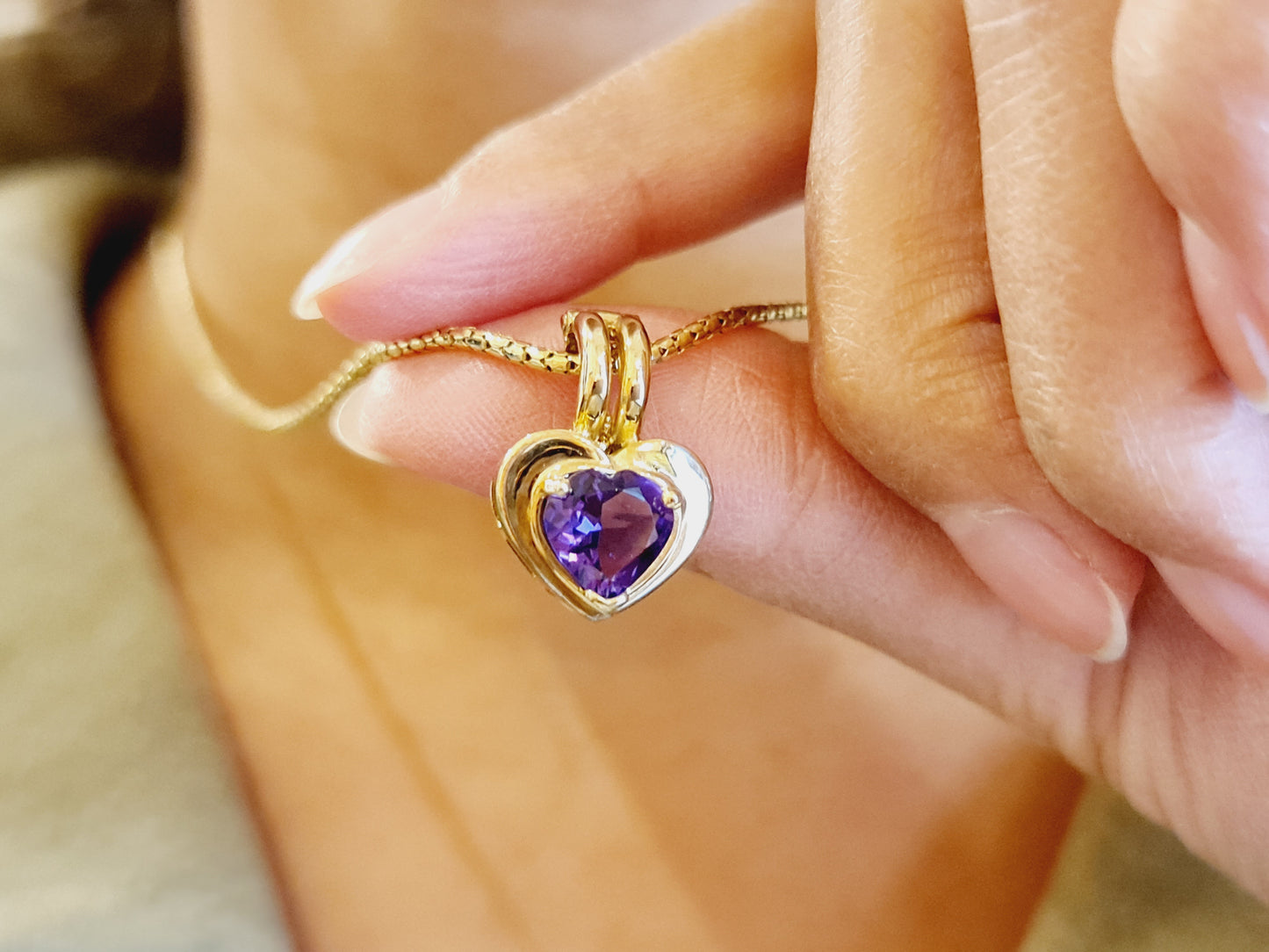 Anhänger Herz Amethyst 333 8KT Gold