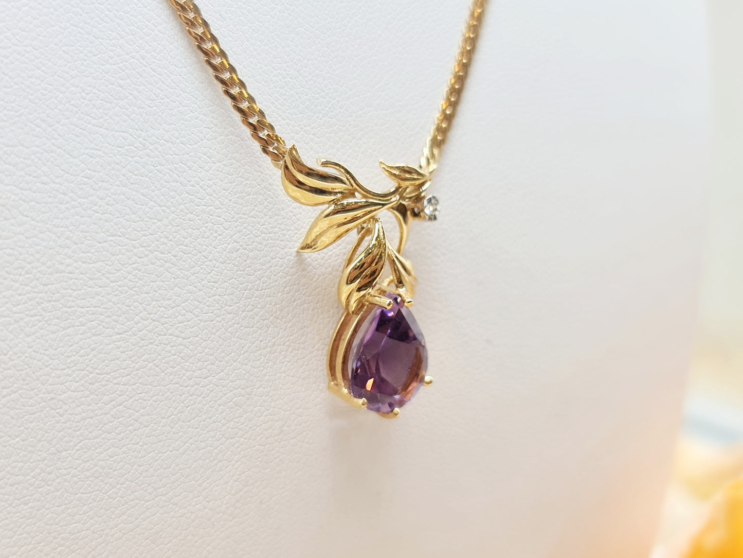 Collier Diamant Amethyst 333 8 KT Gold